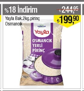 Yayla Bak.2Kg.Pirinç Osmancık