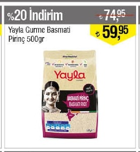 Yayla Gurme Basmati Pirinç 500Gr
