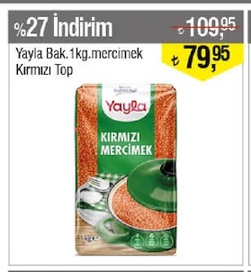 Yayla Bak. 1Kg Mercimek Kırmızı Top