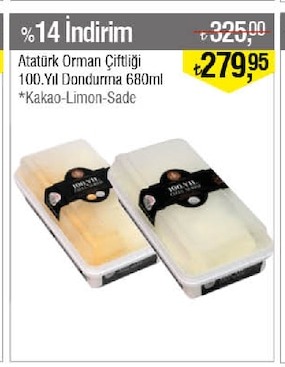 Atatürk Orman Çiftliği 100.Yıl Dondurma 680Ml