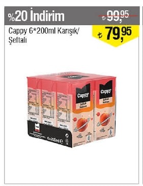 Cappy 6*200Ml Karışık/Şeftali