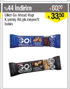 Ülker Go Ahead 45Gr K.Yemiş-Bit.Çik.Meyve/Y. Fıstıklı