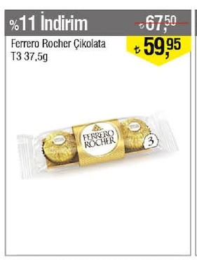Ferrero Rocher Çikolata T3 37,5G