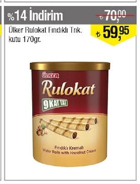 Ülker Rulokat Fındıklı Tnk. Kutu 170Gr.