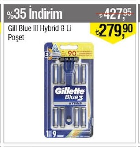 Gillette Blue Iıı Hybrid 8 Li Poşet