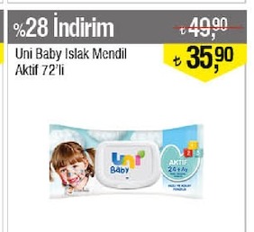 Uni Baby Islak Mendil Aktif 72'Li