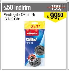 Vileda Çelik Ovma Teli 3 Al 2 Öde