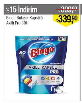Bingo Bulaşık Kapsülü Akıllı Pro 80Li