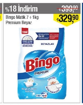 Bingo Matik 7 + 1 Kg Premium Beyaz