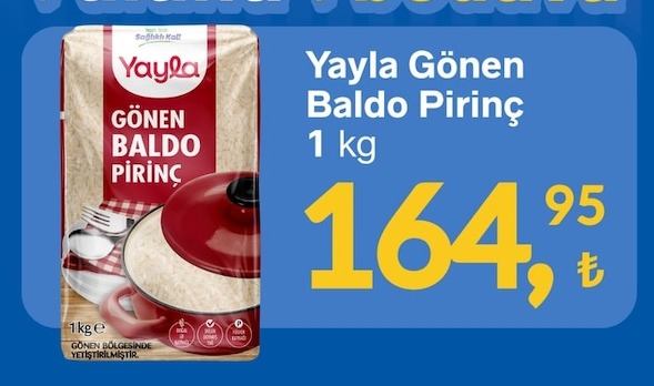 Yayala Gönen Baldo Pirinç 1 Kg