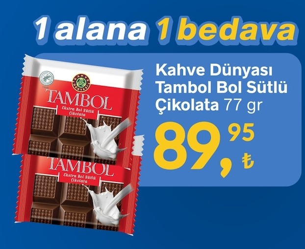 Kahve Dünyası Tambol Bol Sütlü Çikolata 77 Gr