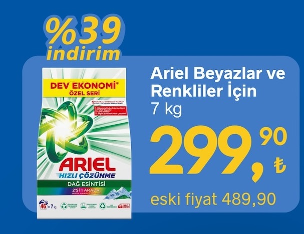 Ariel Beyazlar Ve Renkliler Için 7 Kg