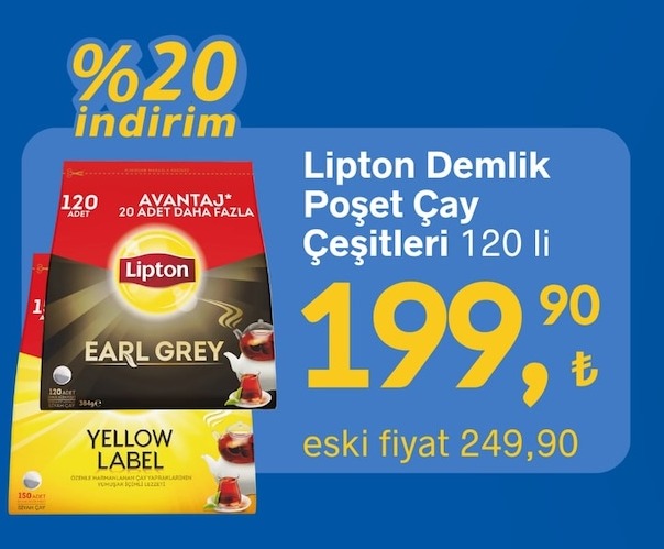 Lipton Demlik Poşet Çay Çeşitleri 120 Li