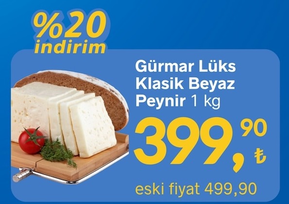 Gürmar Lüks Klasik Beyaz Peynir 1 Kg