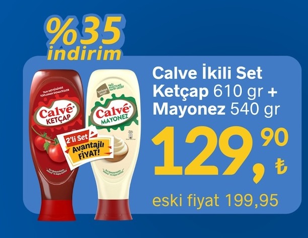 Calve İkili Set Ketçap 610 Gr + Mayonez 540 Gr