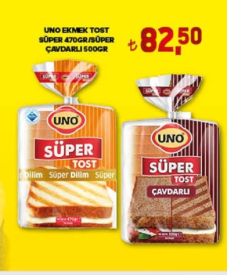 Uno Süper Tost Ekmek Beyaz 470G