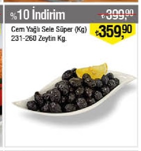 Cem Yağlı Sele Süper (Kg) 231-260 Zeytin Kg.