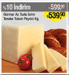 Gürmar Az Tuzlu Izmir Teneke Tulum Peyniri Kg.