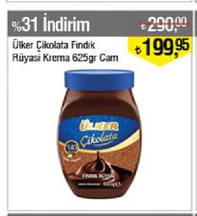 Ülker Çikolata Fındık Rüyası Krema 625Gr Cam