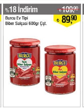 Burcu Biber Salçasi 600Gr Çeşt