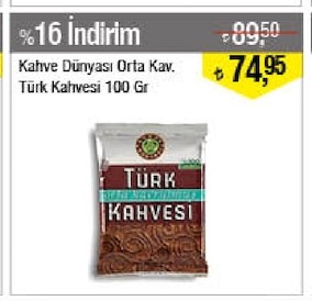 Kahve Dünyası Orta Kav. Türk Kahvesi 100 Gr
