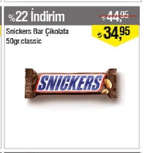 Snickers Bar Çikolata 50Gr Classic
