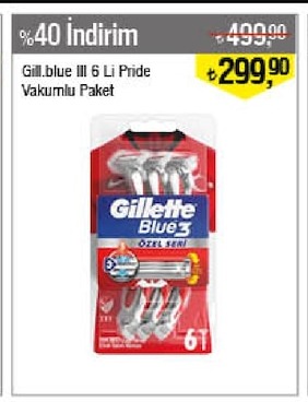 Gillette Blue Iii 6 Li Pride Vakumlu Paket