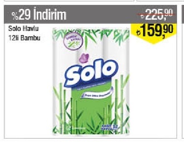 Solo Havlu 12Li Bambu