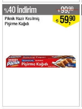 Piknik Hazır Kesilmiş Pişirme Kağıdı