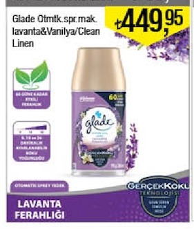 Glade Otomatik Sprey Makine Lavanta & Vanilya / Clean Linen