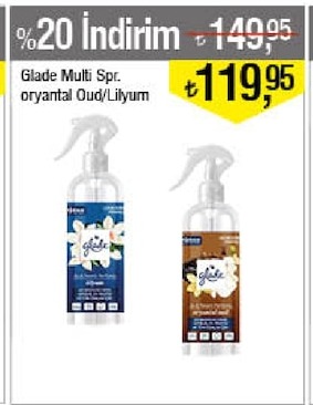 Glade Multi Sprey Oryantal Oud/Lilyum