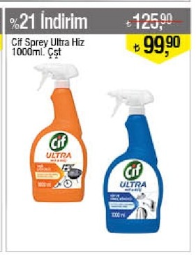 Cif Sprey Ultra Hız 1000Ml Çift