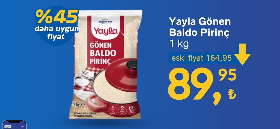 Yayla Gonen Baldo Pirinc 1Kg