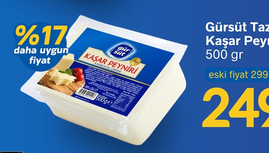 Gürsüt Taze Kaşar Peyniri 500G