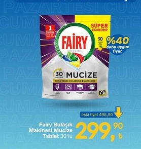 Fairy Bulaşık Makinesi Mucize Tablet 30'Lu