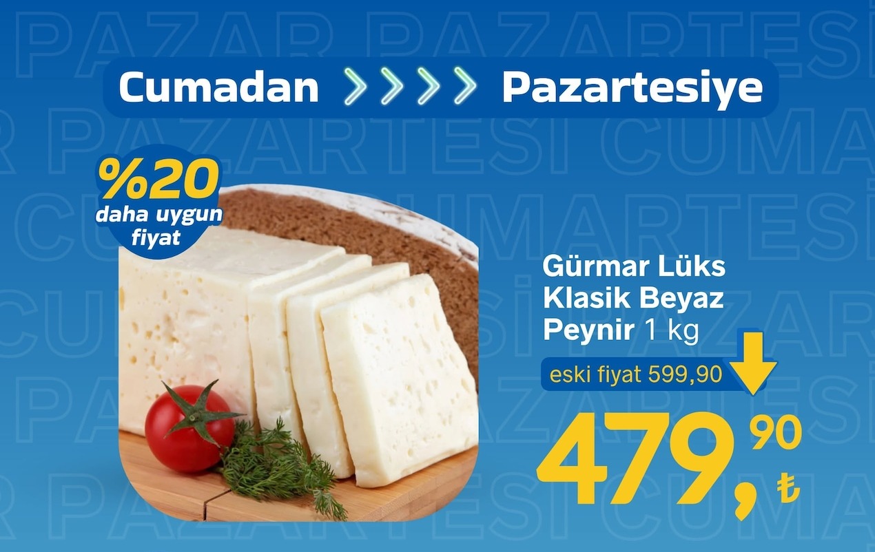 Gürmar Lüks Klasik Beyaz Peynir 1 Kg