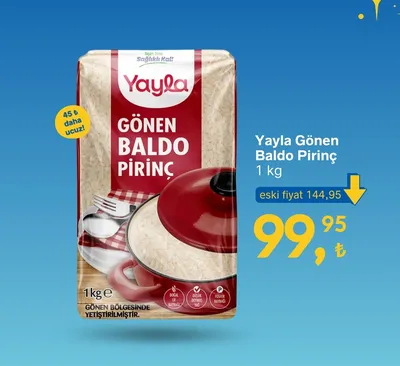 Yayla Gönen Baldo Pirinç 1 Kg