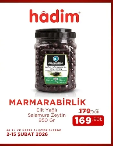 Marmarabi̇Rli̇K Elit Yağlı Salamura Zeytin 950 Gr