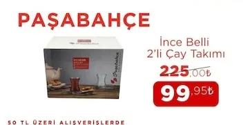 Paşabahçe İnce Belli 2'Li Çay Takımı