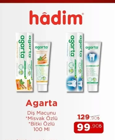 Agarta Diş Macunu *Misvak Özlü *Bitki Özlü 100 Ml