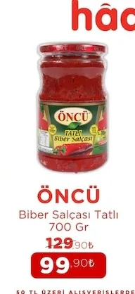 Öncü Biber Salçası Tatlı 700 Gr