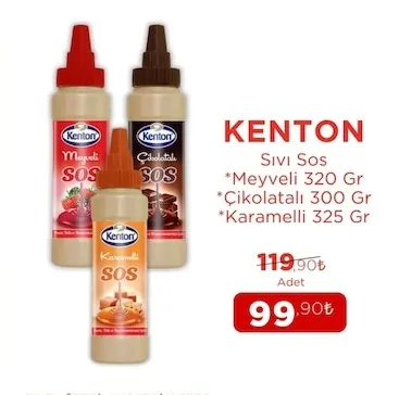 Kenton Sıvı Sos Meyveli 320 Gr Çikolatalı 300 Gr Karamelli 325 Gr