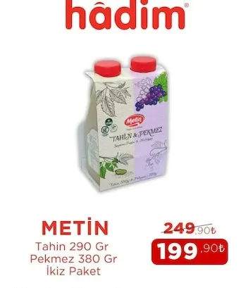 Meti̇N Tahin 290 Gr Pekmez 380 Gr İkiz Paket