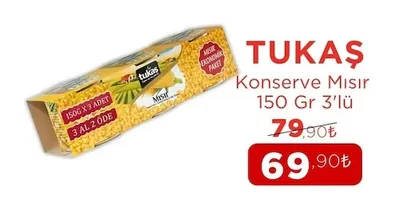 Tukaş Konserve Mısır 150 Gr 3'Lü