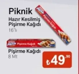 Piknik Hazır Kesilmiş Pişirme Kağıdı