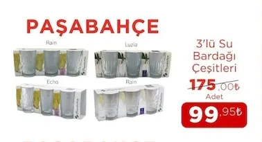 Paşabahçe 3'Lü Su Bardağı Çeşitleri