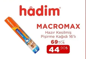 Hâdim Macromax Hazır Kesilmiş Pişirme Kağıdı 16'Lı