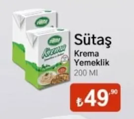 Sütaş Krema Yemeklik 200 Ml