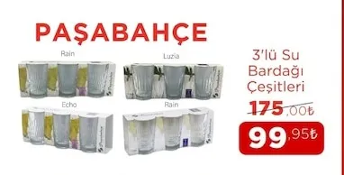 Paşabahçe 3'Lü Su Bardağı Çeşitleri