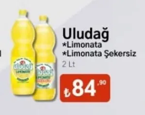 Uludağ Limonata Limonata Şekersiz 2 Lt